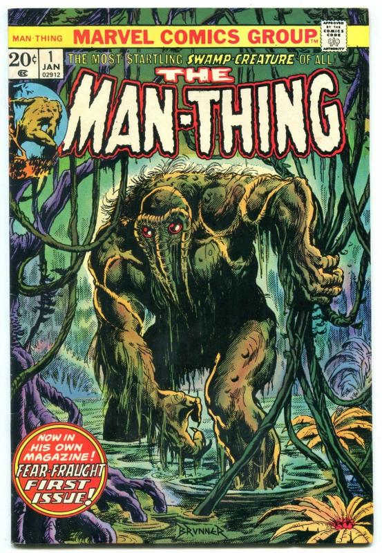 Man-Thing #1 1974- Frank Brunner- Howard the Duck FN+