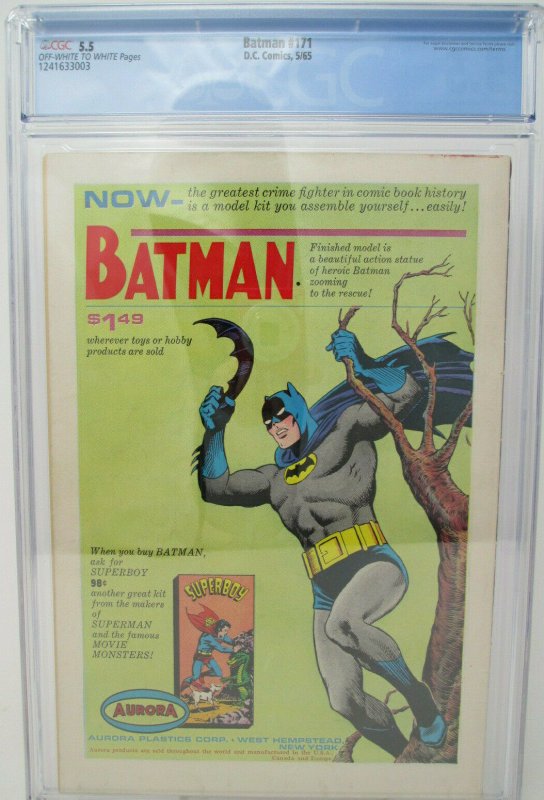 Batman # 171 ~ 1965 DC ~ CGC 5.5 FN- ~ 1st Silver Age Riddler