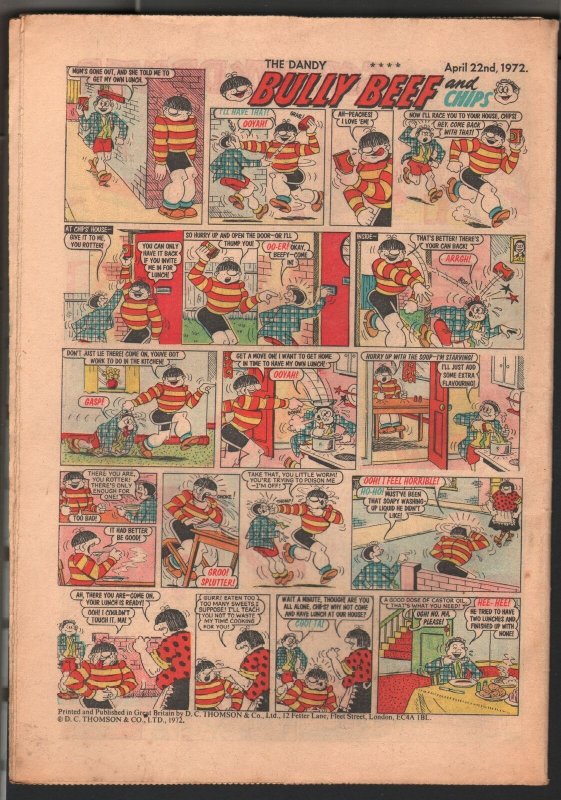 Dandy #1587 1972-D C Thompson-underground comix style-newspaper format-VG