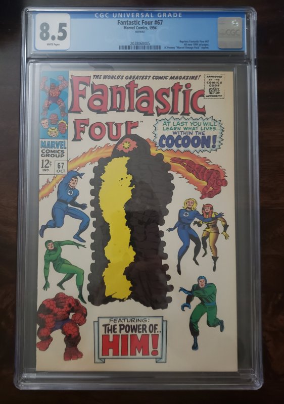 Fantastic Four 67 CGC 8.5 HTF low print run 1994 JC Penney reprint