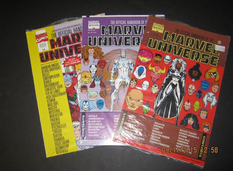 SET of 3!! Official Handbook- MARVEL UNIVERSE MASTER EDITION#11-13 VF/NM(SIC319)