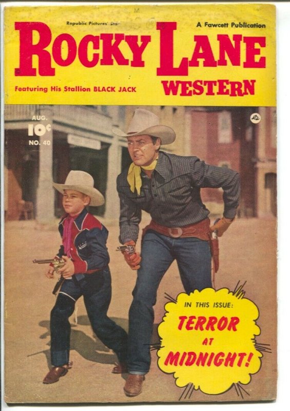 Rocky Lane Western #40-1952-Fawcett- B-Western movie star photo cover-VG+ 