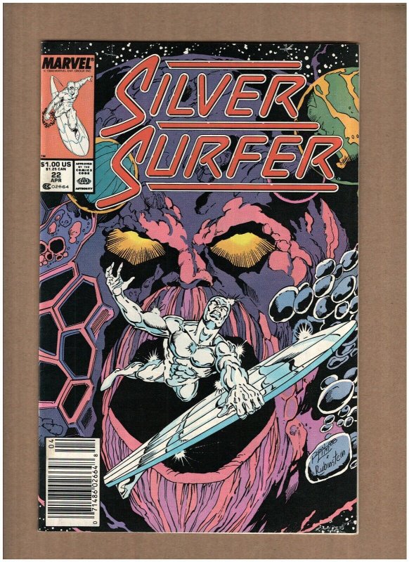 Silver Surfer #22 Newsstand Marvel 1989 Ron Lim EGO THE LIVING PLANET VF+ 8.5