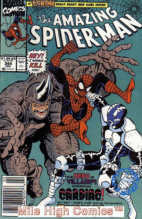 SPIDER-MAN  (1963 Series) (AMAZING SPIDER-MAN)  #344 NEWSSTAND Very Fine Comics