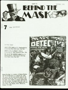 BEHIND THE MASK 1991 #7-PULP FANZINE-BLACK HOOD FN