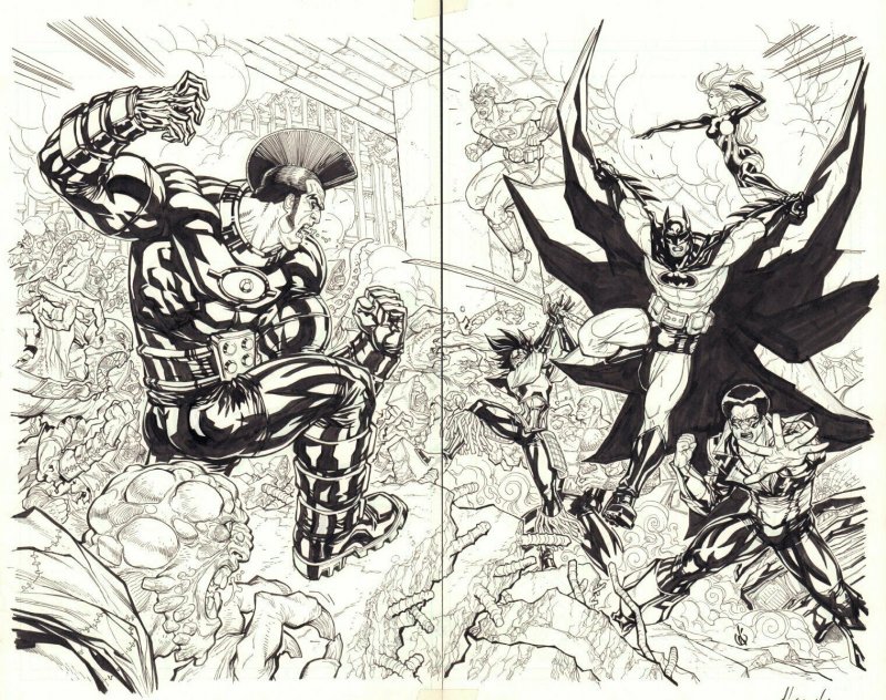 Convergence Batman and the Outsiders #2 pgs. 10 & 11 - 2015 art by Carlos D'Anda