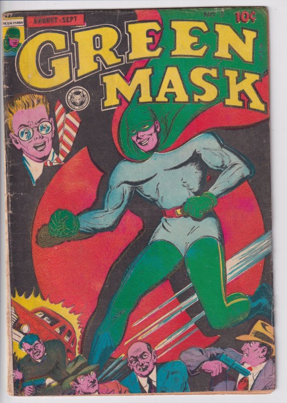 GREEN MASK #5 (Aug 1946) Nice VG+ 4.5, cream to white paper! Great cover!