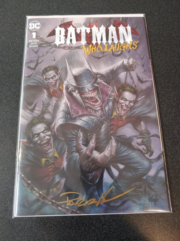 ​BATMAN WHO LAUGHS #1 SCORPION COMICS VARIANT SIGNED BY LUCIO PARRILLO W/ COA