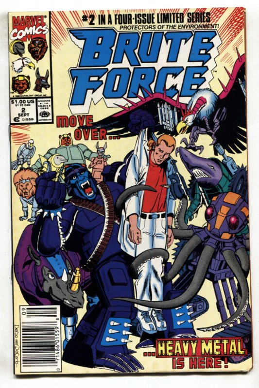 Brute Force #2--1990--Newsstand--comic book--Marvel--VF/NM