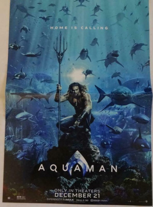 AQUAMAN HOME IS CALLING Promo Poster , 11x 17, 2018, DC, Unused 069