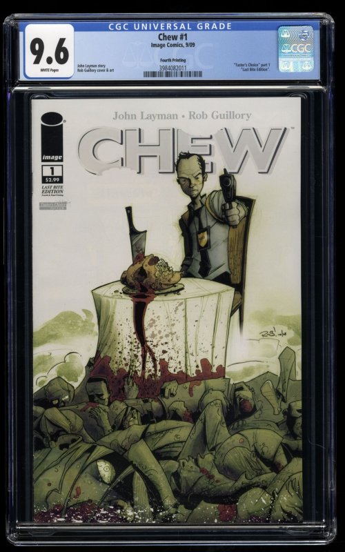 Chew #1 CGC NM+ 9.6 White Pages Last Bite Edition! 4th Print