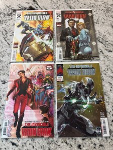 Lot Of 4 Invincible Iron Man Marvel Comic Books # 9 10 11 12 NM 1st Print 4 J434