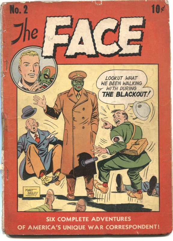 THE FACE #2-1943-HORROR MASK SUPER HERO-FIGHTS JAPANESE AND NAZIS-WW II
