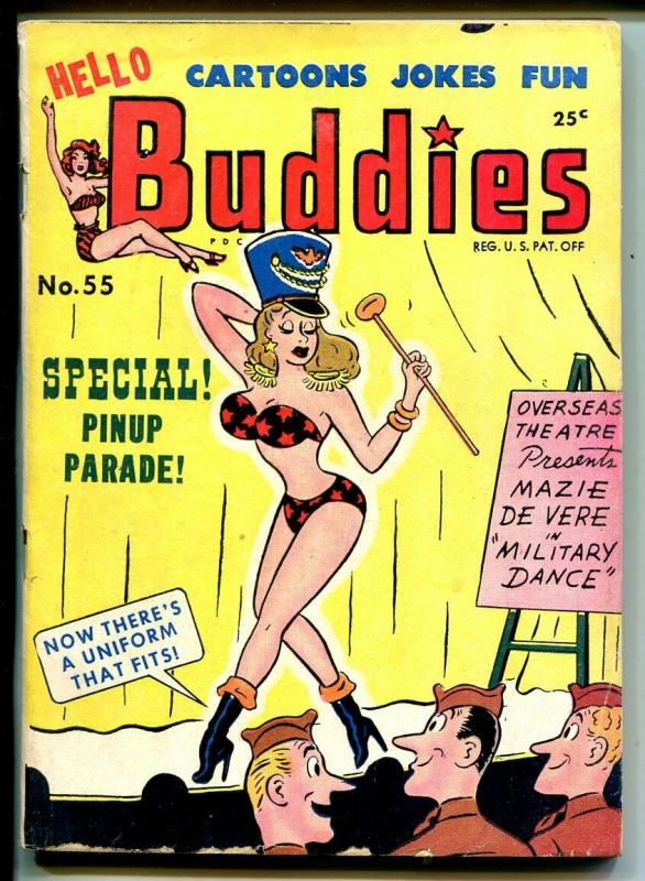 Hello Buddies #55 6/1952-Harvey-spicy cartoons & gags-Bill Powell art-pin-ups-VG