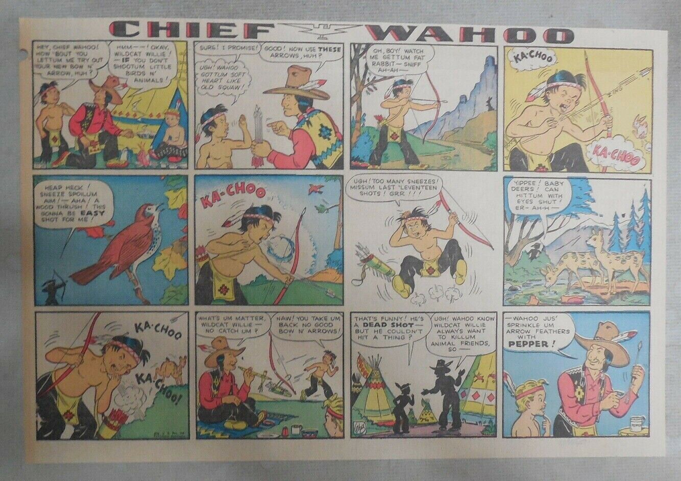 Big Chief Wahoo by Saunders & Woggon from 4/17/1938 Size:Full Page