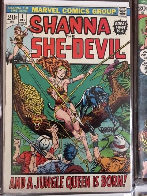 SHANNA THE SHE-DEVIL - #1 & 2 (SIGNED STERANKO), 3-5, DAREDEVIL #111 VF HI GRADE
