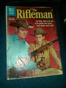 RIFLEMAN 2 dell comics 1960 silver age western chuck connors photo cover tv show