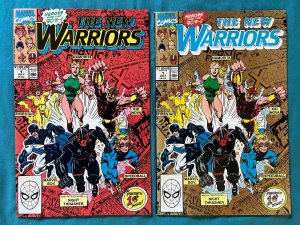 The New Warriors LOT #1 - Mark Bagley Cover Art. 1st and 2nd Printings. 1990