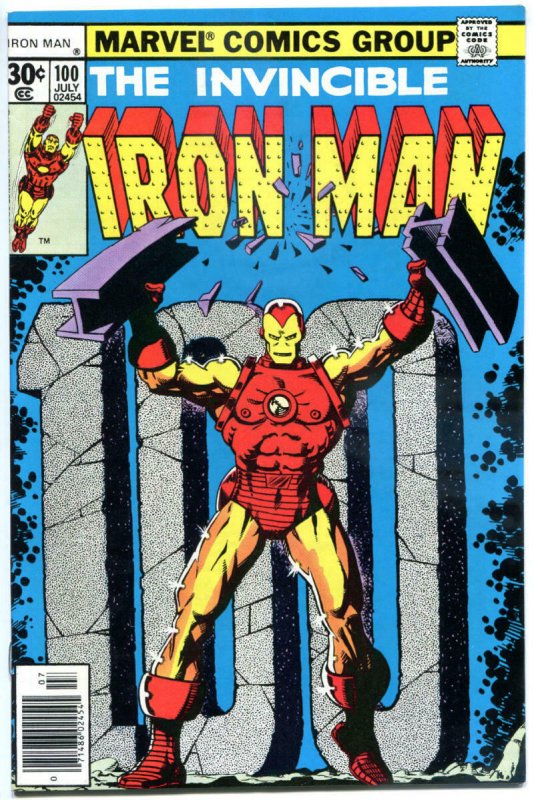 IRON MAN #100, VF, Tony Stark, Jim Starlin, vs Mandarin 1968, more in store