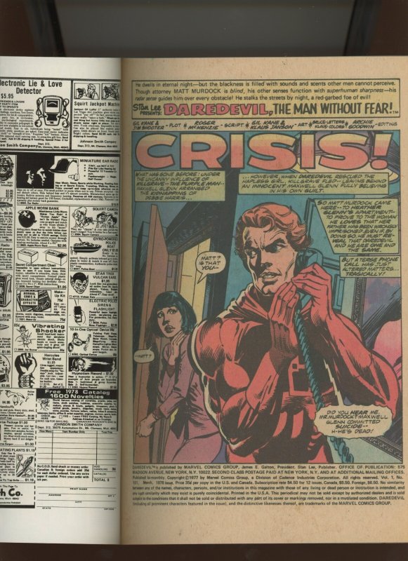 (1978) Daredevil #151: BRONZE AGE! WE COMBINE SHIPPING! (9.2 OB)
