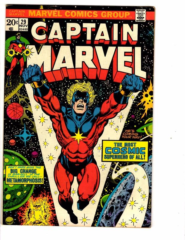 Captain Marvel # 29 FN/VF Comic Book Jim Starlin Avengers Hulk Thor Thanos J149