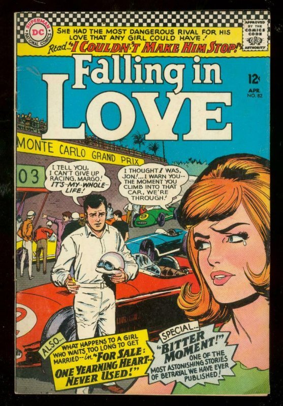 FALLING IN LOVE #82 1966-DC ROMANCE COMICS-MONTE CARLO- FN