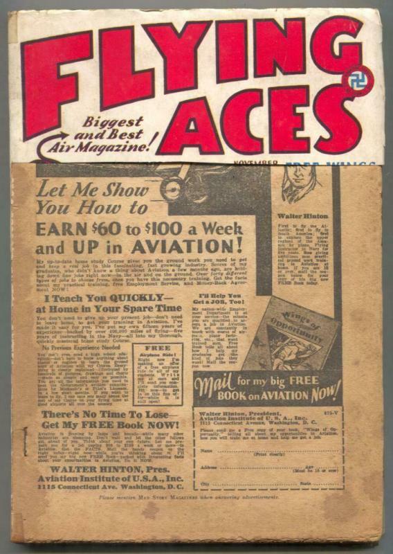 Flying Aces Pulp November 1932- Captain Philip Strange FAIR