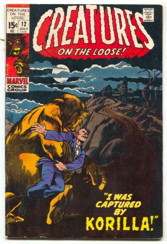 Creatures On The Loose #12 1971- Marvel Horror- VG