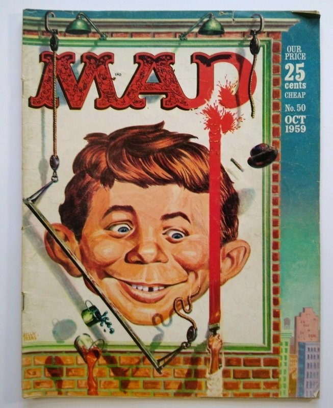 MAD Magazine Oct 1959 No 50 Nbc vs Cbs TV Baseball League Peter Gone Detective