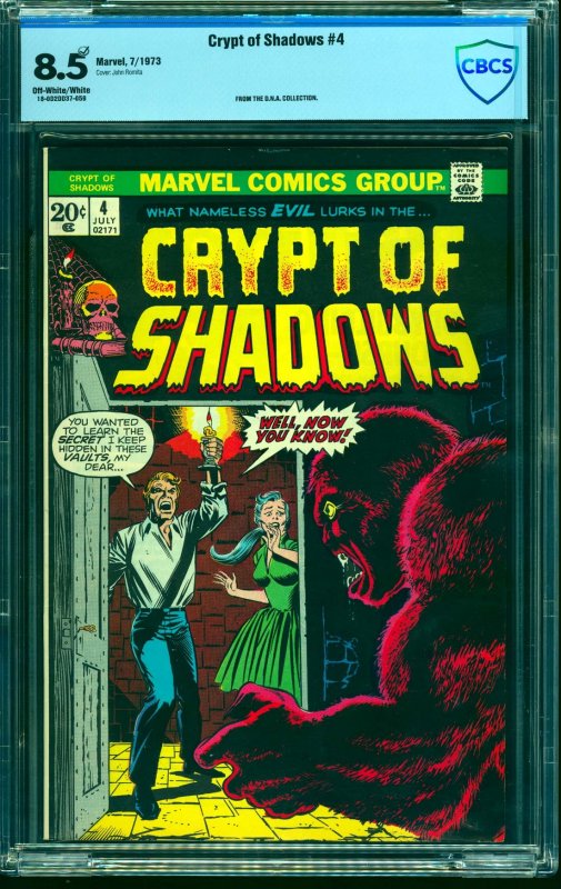 Crypt of Shadows #4 CBCS VF+ 8.5 Off White to White