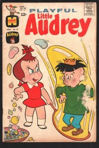 Playful Little Audrey #75 1968-Harvey-Blowing bubbles-Melvin appears-G/VG 