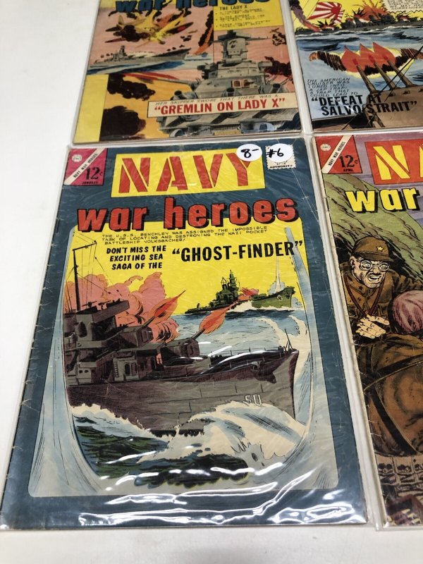 Navy War Heroes (1965) Set Issues # 1,3,6,7 • Charlton • Silver Age • Army Force