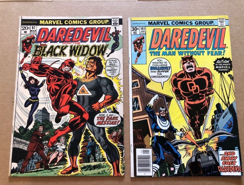 DAREDEVIL #97 and the Black Widow vs Dark Messiah & #141 3rd App of Bullseye!!