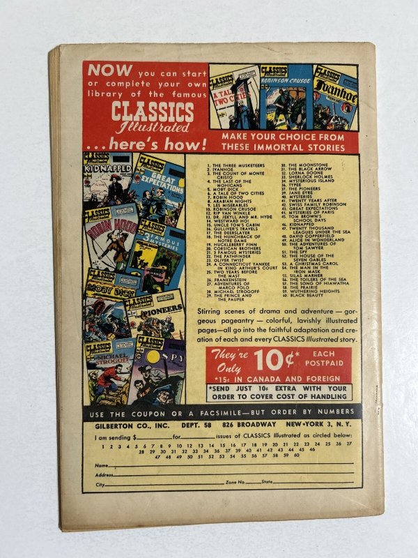 Classics Illustrated #58 The Prairie HRN 60 VG 4.0 First Edition