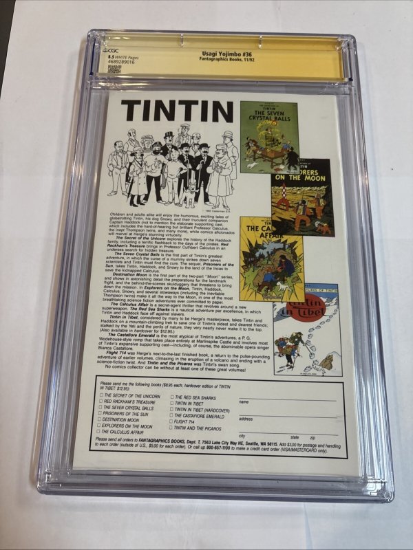 Usagi Yojimbo (1992) # 36 (CGC 8.5 SS WP) Signed Stan Sakai