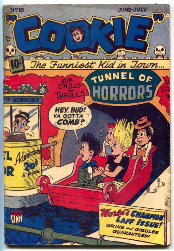 Cookie #19 1949-ACG-Tunnel of Horrors-skulls- teen humor-VG/FN