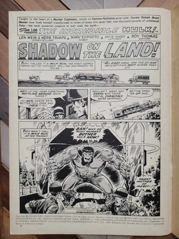 Mighty World of Marvel #204 VG- (UK Weekly Comics 1976) Hulk, Avengers Conan