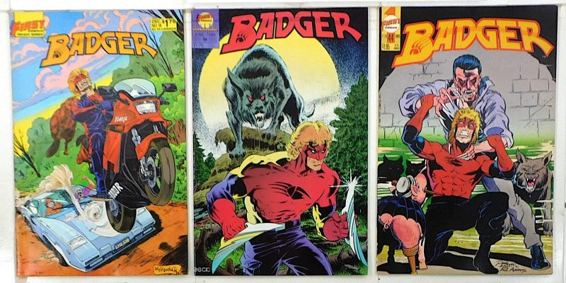 Badger Lot of 3 #18, 36, 44 (1986) First Comics 1st Print Comic Books