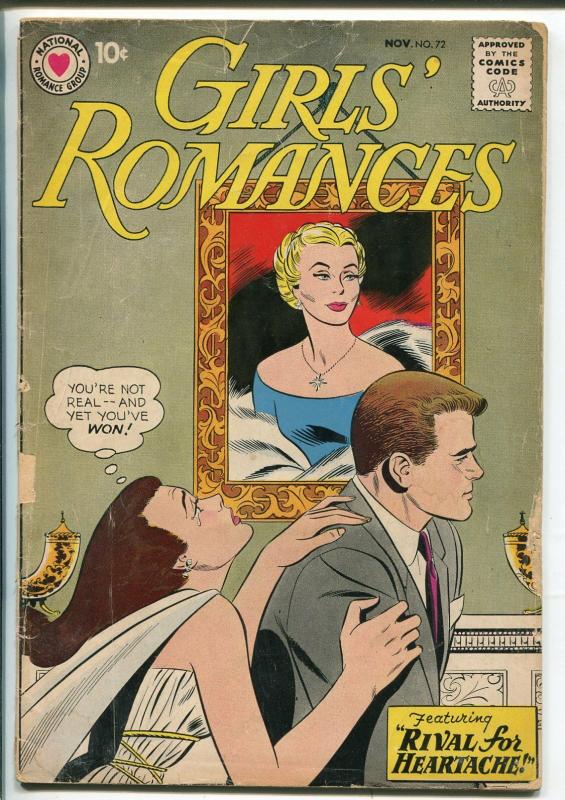 Girls' Romances #72 1960-DC-love triangle cover-romance art-G