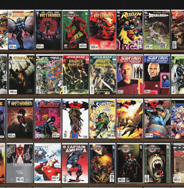 Huge Lot 150+ Comics with Ultimate Spider-Man, Wetworks, The Omega Men & More!