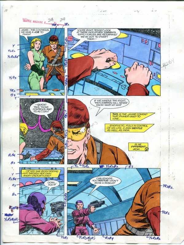 Justice Machine #24 Page #24 1988 Original Color Guide 