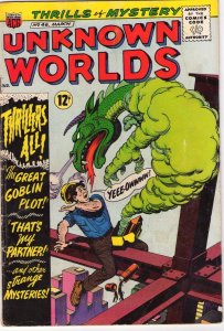Unknown Worlds #46 - Cool Dragon Cover - 1966 (5.0) WH