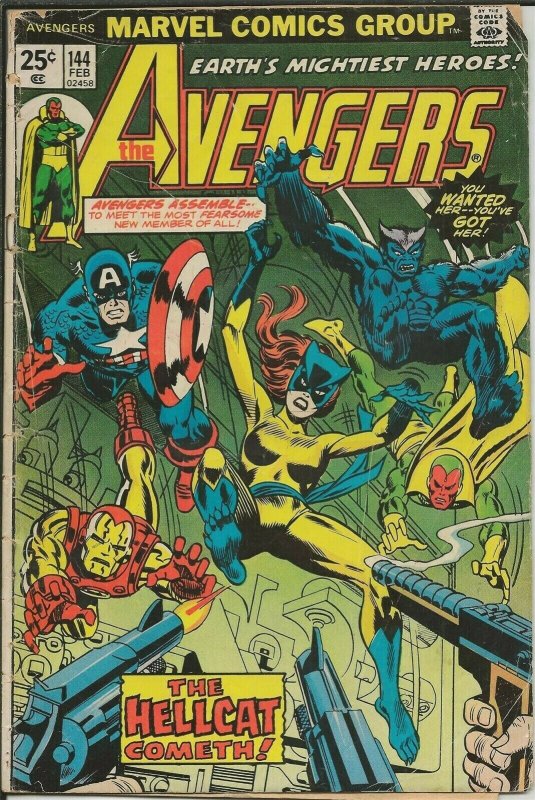 Avengers #144 ORIGINAL Vintage 1976 Marvel Comics 1st Patsy Walker Hellcat 