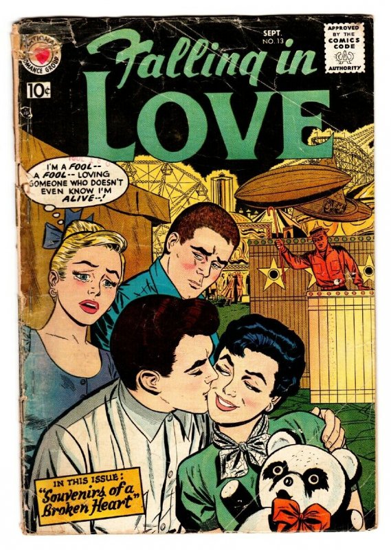 Falling in Love #13 comic book 1957  DC Romance   Carnival fair cover