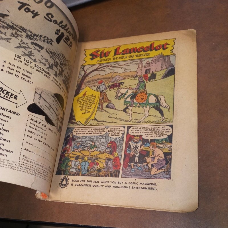 KNIGHTS OF THE ROUND TABLE w/ SIR LANCELOT # 10 silver age 1957 Pines COMICS