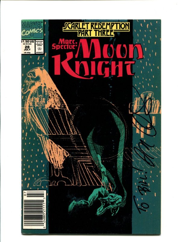 Marc Spector: Moon Knight #28 - Signed J. M. Dematteis / Newsstand (8.5) 1991