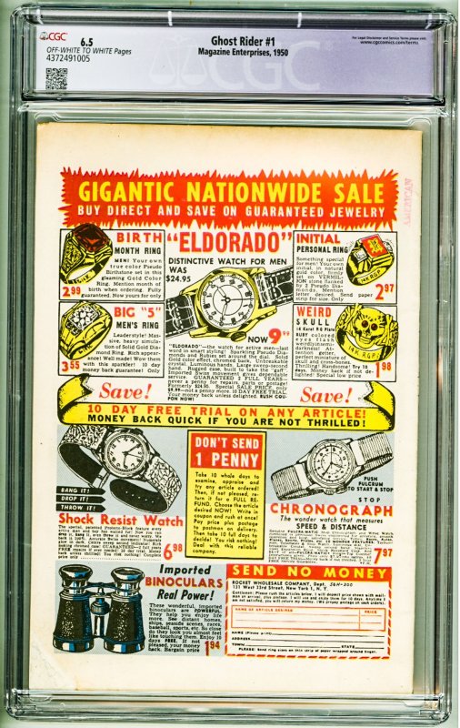 Ghost Rider #1 (1950) CGC Restored 6.5 see desc