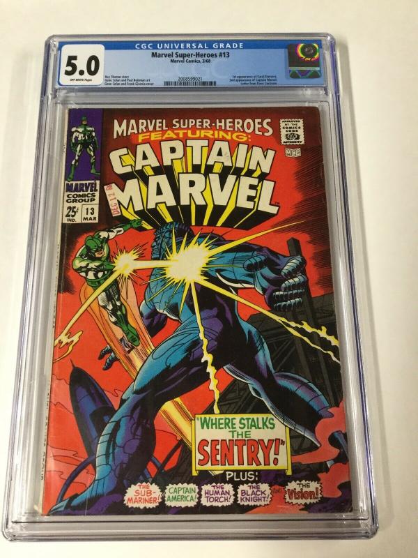 Marvel Super-heroes 13 Cgc 5.0 Off-white Pages 1st Carol Danvers