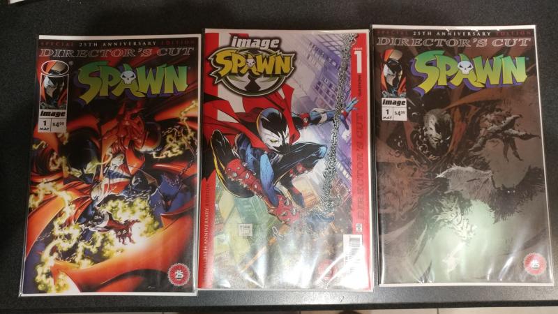 SPAWN #1~DIRECTOR'S CUT~SET~VARIANT A,B,C~TODD MCFARLANE ART~NEW MOVIE COMING