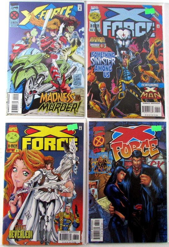 X-Force Lot of 4 #40, 57, 61, 65 (1994) Marvel Comics Cable Sinister Comic Books
